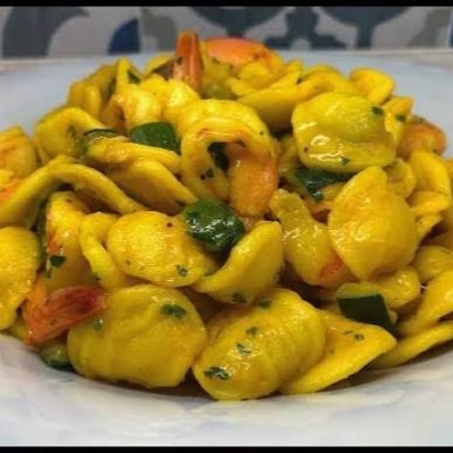 Orecchiette Gamberi e zucchine.
